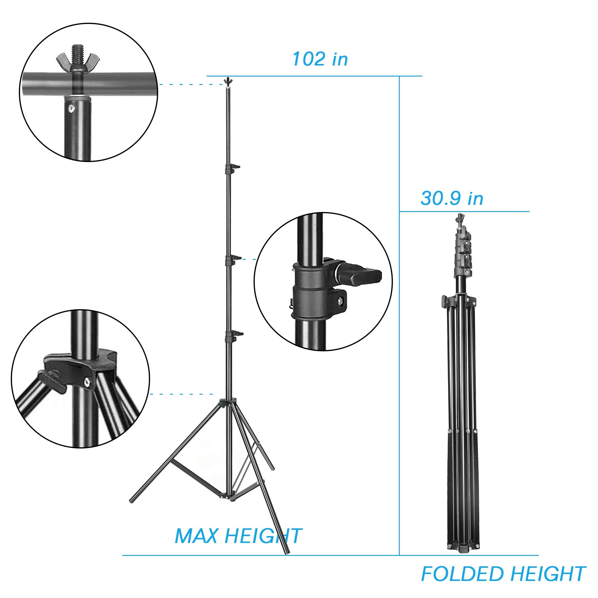 Emart 8.5X10Ft Photography Backdrop Kit With 400W 5500K Daylight Umbrella Continuous Lighting Set, Black & White Backgrounds For